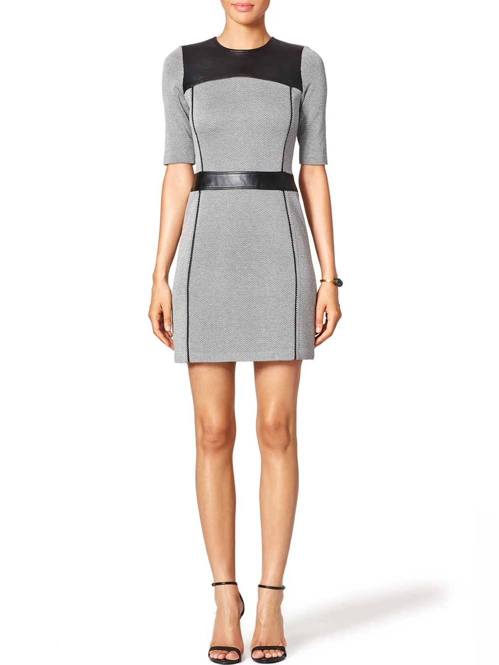 Theory Black and Gray Panel Sheath Dress